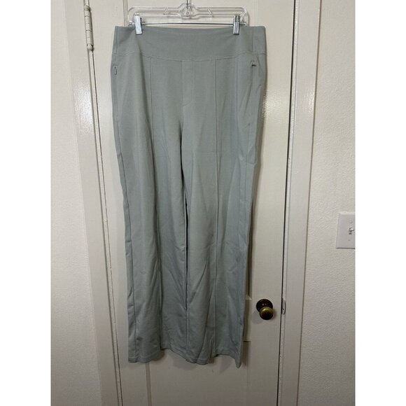 Athleta Gramercy Track Trouser Gray Wide Leg Flare Pants Size 16 - Picture 1 of 8